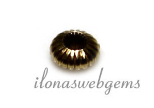 Abstandsperle aus 14 Karat Gold, ca. 3,5 x 1,5 mm