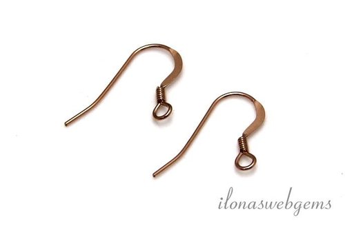 1 pair of Rosé 14k / 20 Gold filled earring hooks approx. 14mm