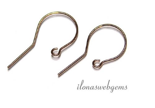 1 Paar Rosé Vermeil Ohrringhaken ca. 25 x 13 mm