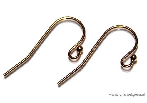 1 Paar Rosé Vermeil Ohrringhaken ca. 25 x 12 mm