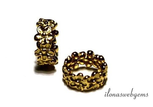 Vermeil spacer bloemen ca. 7x4mm