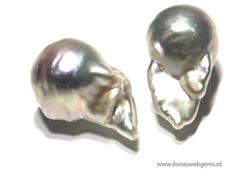 1 paar Barok / Baroque parels wit ca. 25x14mm A kwaliteit