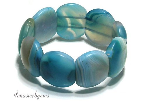 Agate bracelet blue approx. 26x22x9mm
