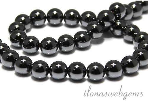 Hämatitperlen, rund, ca. 10 mm