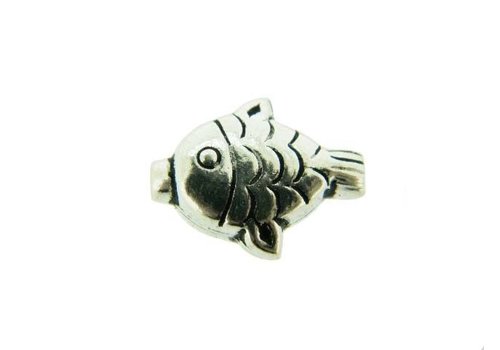 1x Sterling zilveren Hill tribe  kraal visje ca. 17x13x7mm,