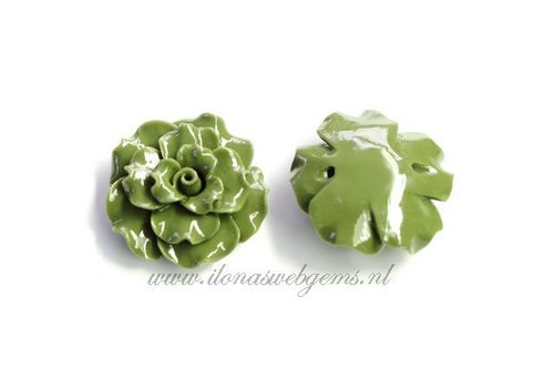 Coral roos bead green app. 30x14mm