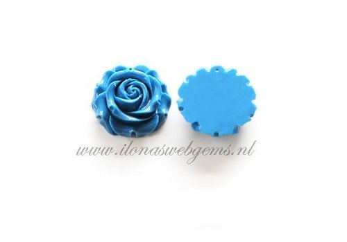 Coral Rosen Anhänger blau