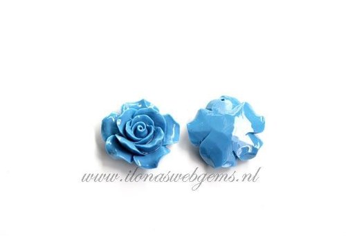 Coral rose pendant blue