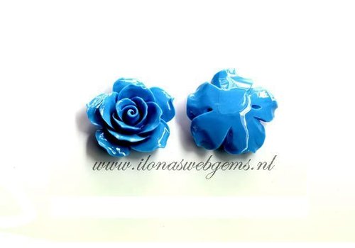 Coral bead blaue Rose