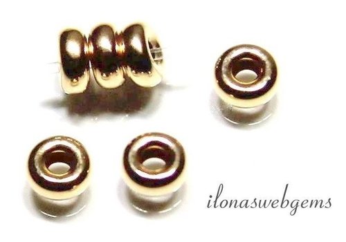 14k Gold Rondelle über 3.3x1.5mm