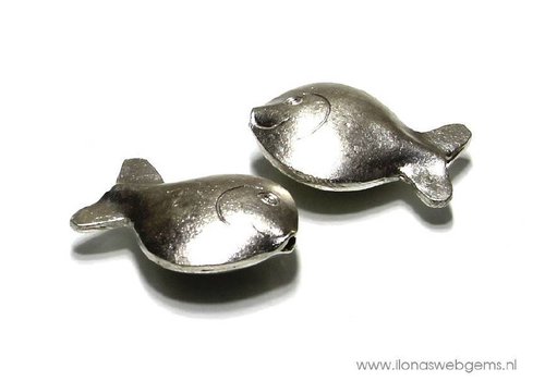 Hill tribe zilveren vis ca. 27x19mm