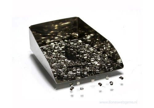 Quetschperlenröhrchen, silberfarben (500 Stück), ca. 2 mm