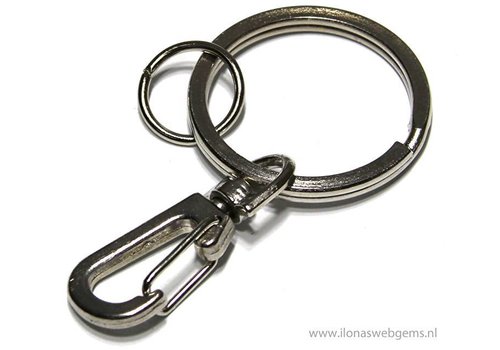 Sleutelhanger splitring met haak en oogje