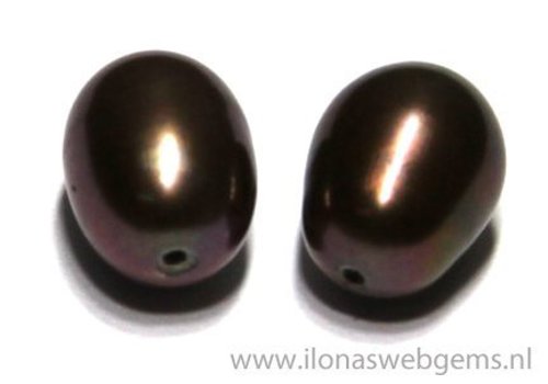 1 Paar Süßwasserperlen halb durchbohrt