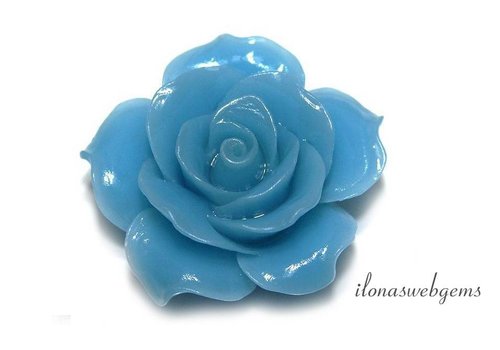 Koraal roos blauw ca. 34x13mm (kraal)