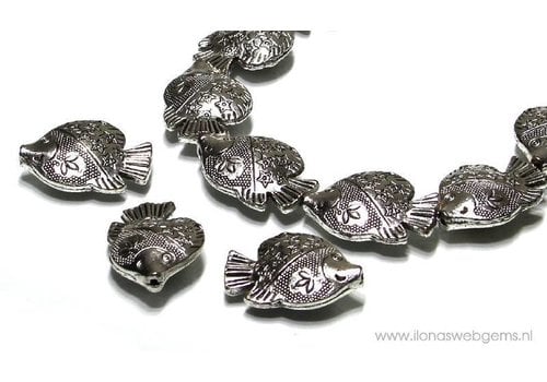 tin Fish beads 14 pieces app. 29.5x21mm