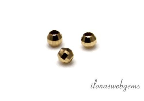 14 Karat Gold facettierte Perle, ca. 2 mm