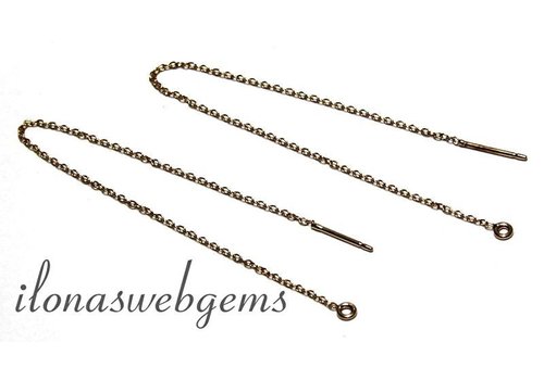 1 pair Goldfilled pull through earrings with closed eye