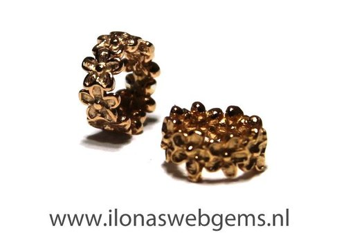 Rosé vermeil spacer flowers approx. 7x4mm