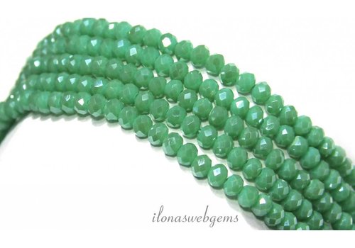 Swarovski style kristal kralen groen ca. 4.5x3.5mm