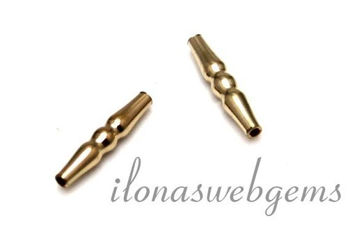 Gold filled tube bead around 14x2.7mm