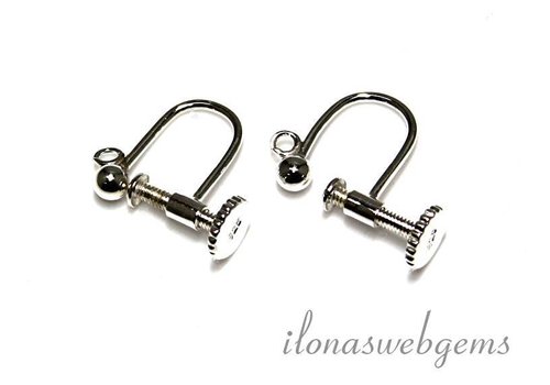 1 pair of Sterling silver earrings with screw closure