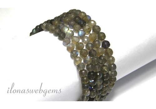 Labradorite beads faceted round app. 7mm