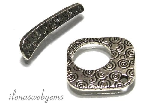 10 pieces pewter toggle clasp