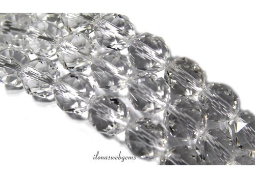 Rock crystal beads faceted around 10mm