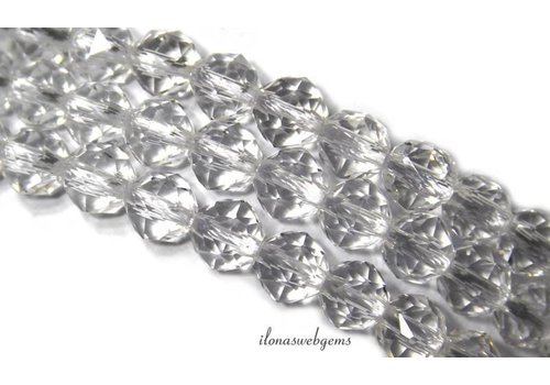 Rock crystal beads faceted around 8mm