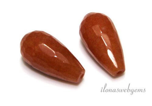 1 paar Jade facet pegels