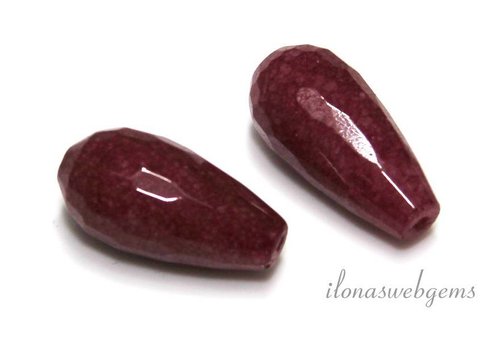 1 paar Jade facet pegels