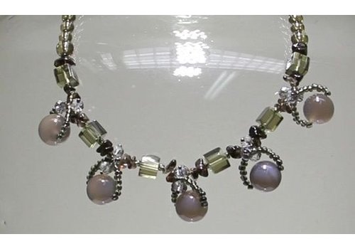 Halskette mit Kristall und Jade 47cm Von 14,95 € reduziert für 5,95 €