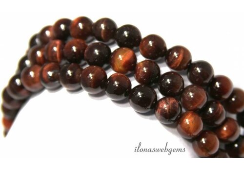 Tiger eye beads red around 8mm