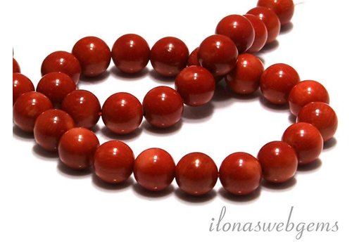 Coral Perlen rot 'alte holländische' rund um ca. 12mm
