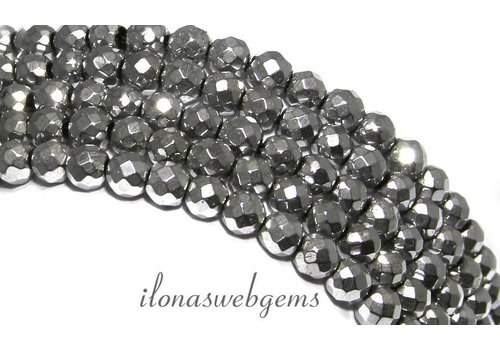 Hematite Beads faceted round about 6mm