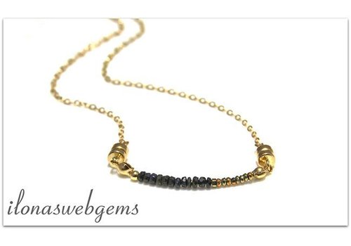 Inspiratie minimalistische 14k/20 Gold filled ketting met saffier kralen