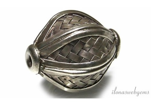 Sterling silver Hill tribe bead around 43x31mm