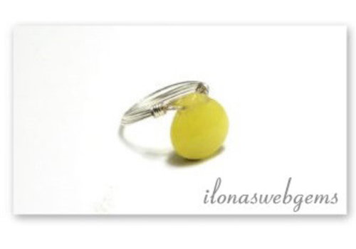 Inspiration sterling silver ring with jade drop