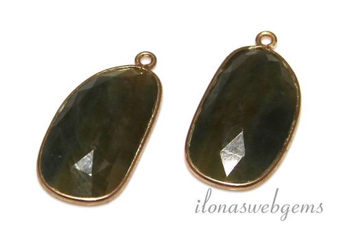 2 tlg mit facettierten Saphir