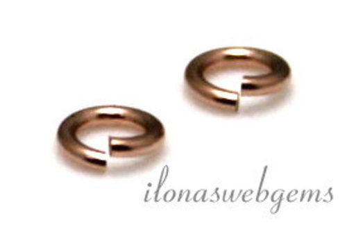 Rosé  14/20 Gold filled lock-in oogje ca. 4x0.75mm