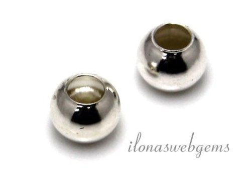 Sterling zilveren kraal 8mm met groot rijggat