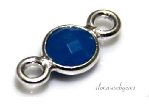 Sterling silver connector Turquoise 6mm