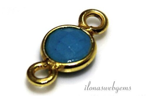 Vermeil connector Turquoise 6mm