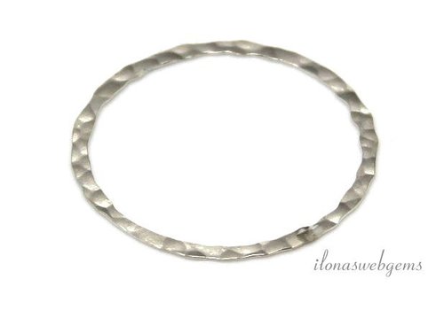 Sterling Silber Ring geschlossen über 28x0.3mm gehämmert