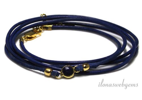 Inspiration Bracelet: Vermeil, leather cord, connector