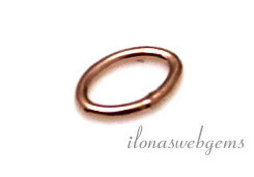 Rosé 14k/20 Gold gefülltes Lock-in-Eye-Oval, ca. 4,5 x 3 x 0,6 mm