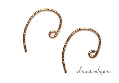 1 paar Rosé  14/20 Gold filled oorhaakjes