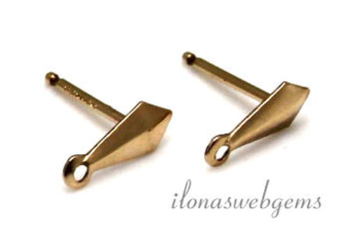 1 paar 14/20 Gold filled oorstekers minimalistisch zonder poussettes