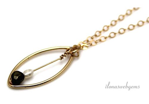 Inspiration Necklace: gold filled, freshwater pearl and Pyrite